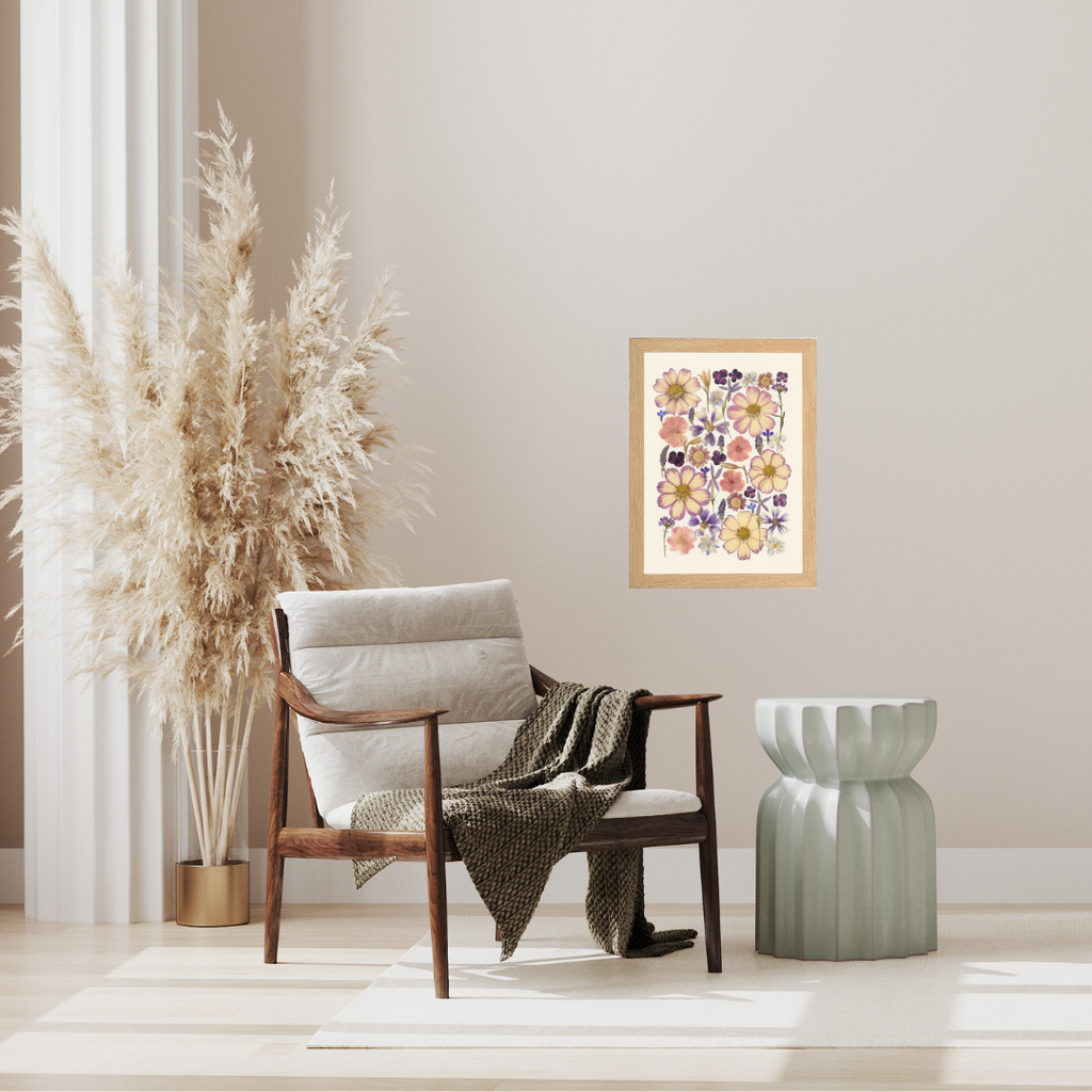 Faded in Bloom – Limited Edition Pressed Flower Art Print (9"x12")