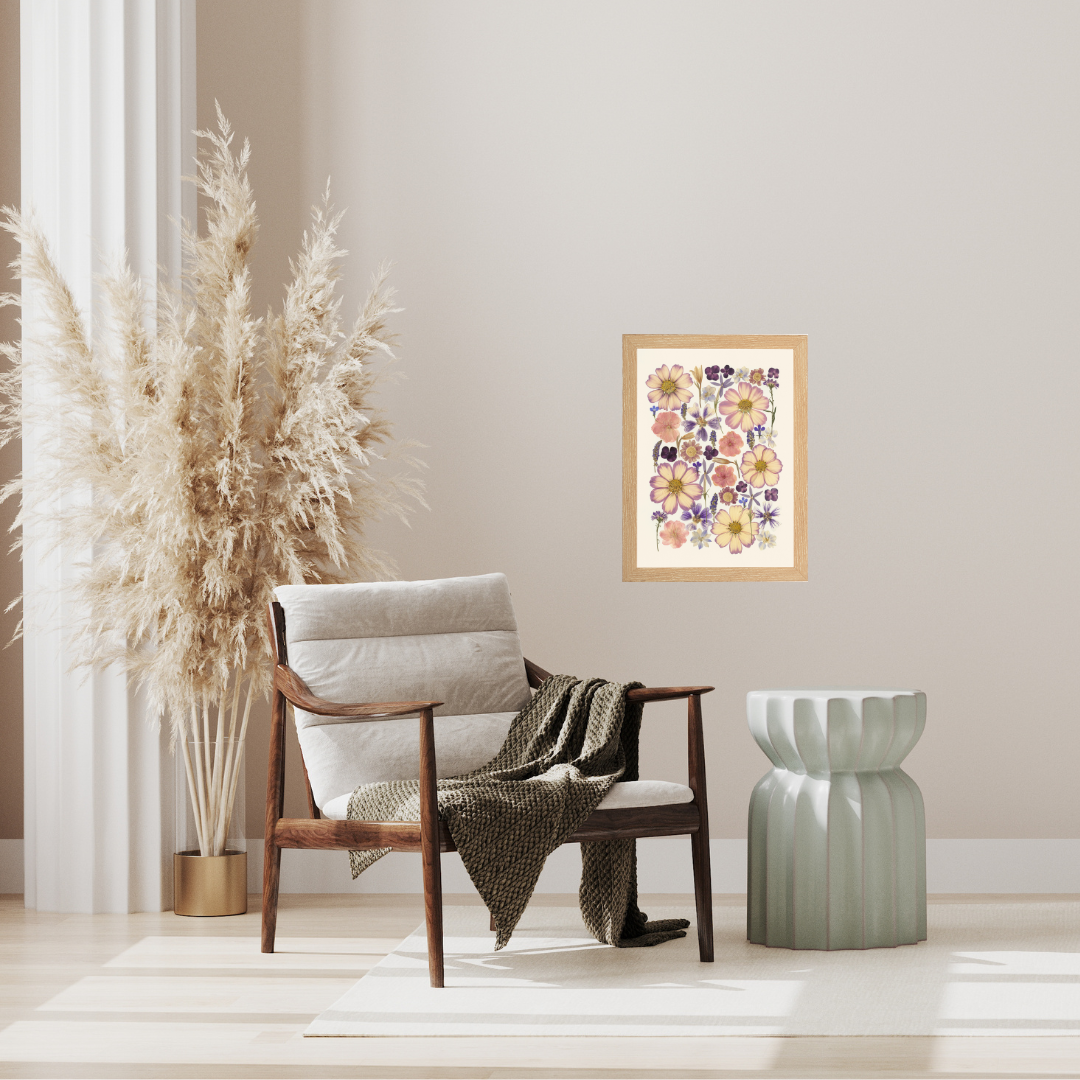 Faded in Bloom – Limited Edition Pressed Flower Art Print (9"x12")
