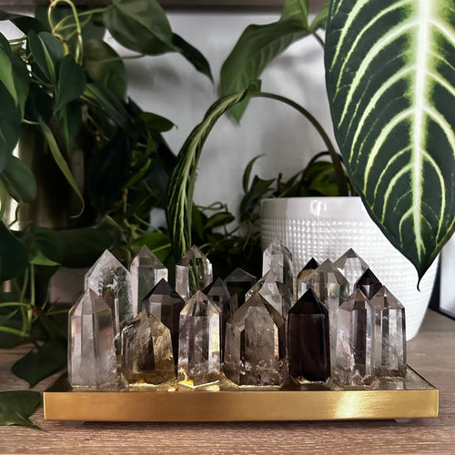 Citrine, Smoky Quartz & Clear Quartz Crystal Lamp